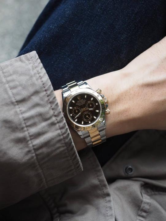 Rolee_x Oyster Perpetual Daytona Chosmograph 2Ton-Gold-Black