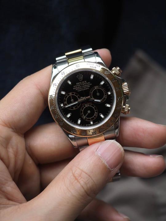 Rolee_x Oyster Perpetual Daytona Chosmograph 2Ton-Gold-Black