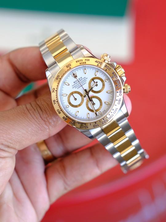 Rolee_x Oyster Perpetual Daytona Chosmograph 2Ton-Gold-White