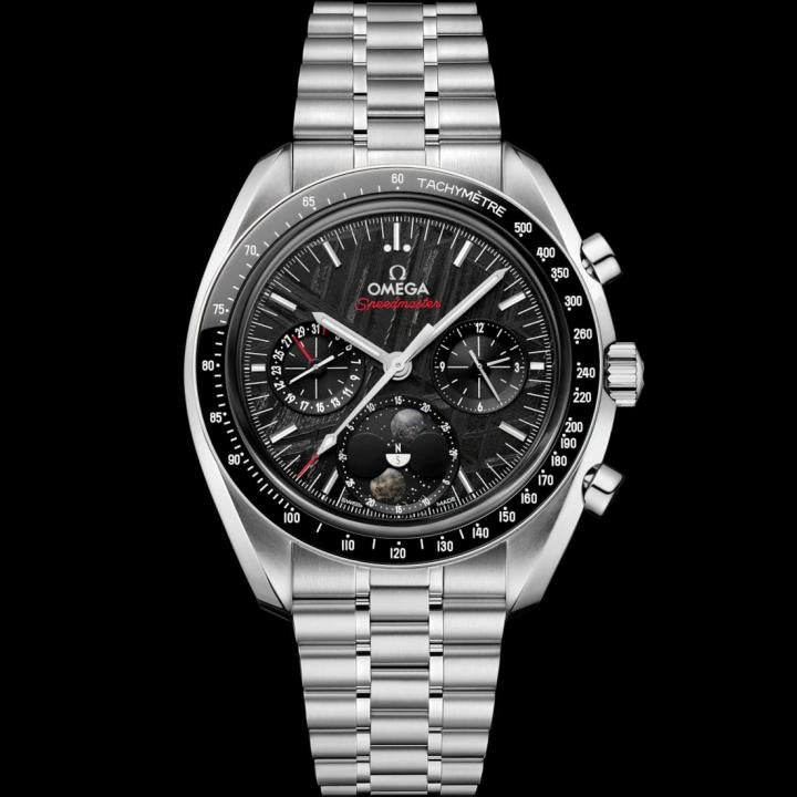 Omegha Speedmaster  Moonphase Meteorite siler black design