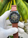 Tommy Hilfigar Automatic Silicon Belt Brown Black AT145