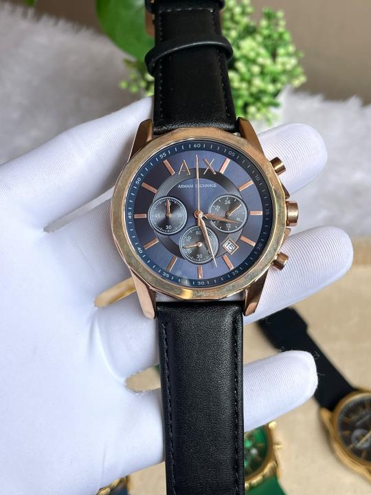ArrWa%! Exchage AX1723 Chronograph Black Copper Blue Dial AT382