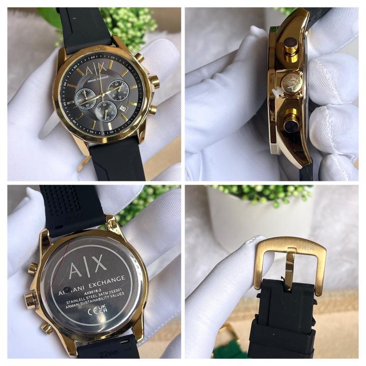 ArrWa%! Exchage AX1723 Chronograph BLACK GOLD BLACK AT382