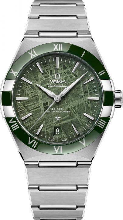 Omegha Constellation 41 mm Meteorite Watch silver green design
