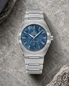Omegha Constellation 41 mm Meteorite Watch silver blue design