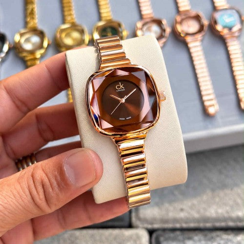 CALVIN KLINE_LADIES_ROSE-WITH-BROWN-DAIL