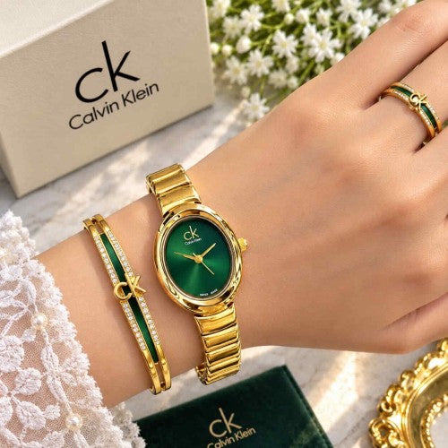 CALVIN KLINE_LADIES_GOLD-GREEN