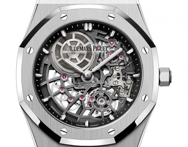 Audemar Piguet Royal Oak Jumbo Extra-Thin Openworked silver Black