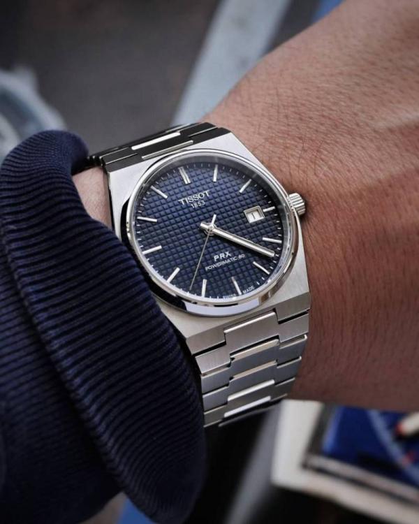Tissoo_t 1853 Prx Automatic Top Quality  silver dark blue