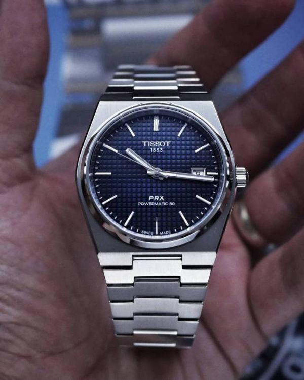 Tissoo_t 1853 Prx Automatic Top Quality  silver dark blue