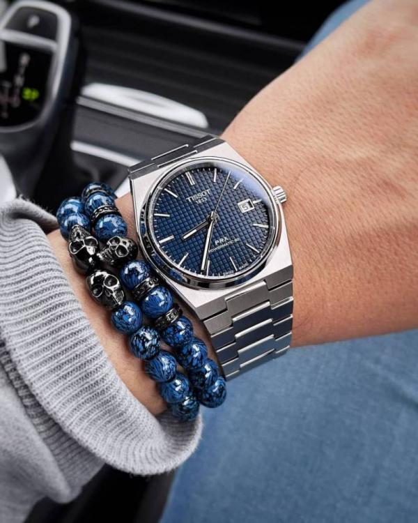 Tissoo_t 1853 Prx Automatic Top Quality  silver dark blue