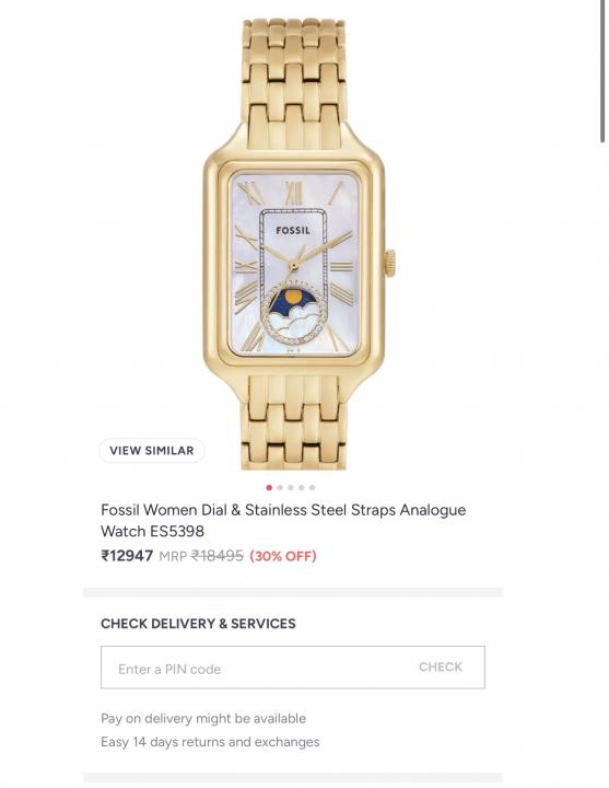 Fossiil Women ES5398 Sunmoon Gold White