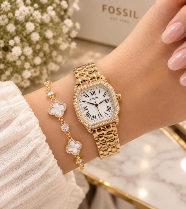 Fossiil Women Harlow Diamond Gold White