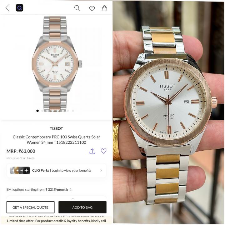 Tisot PRC 100 Solar Two Tone White Dial