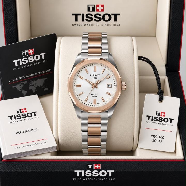 Tisot PRC 100 Solar Two Tone White Dial