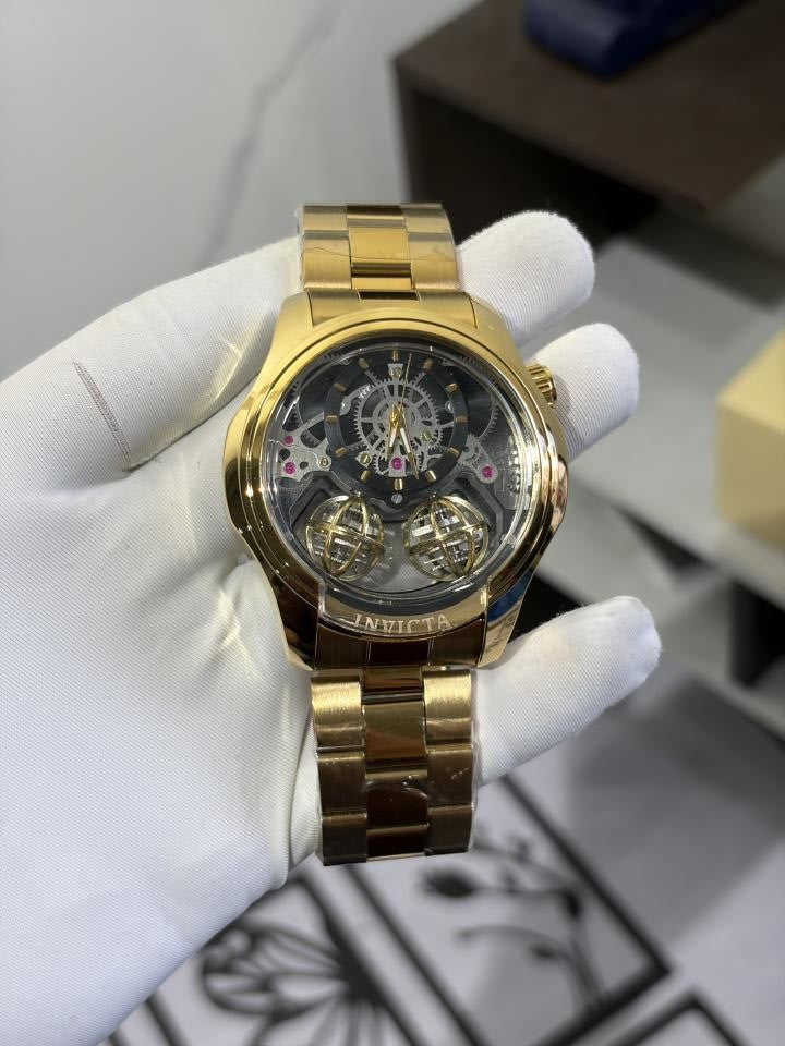 INVICTA TWIN AXIS SPECIALITY QUARTZ STORE GOLD BLACK 1109