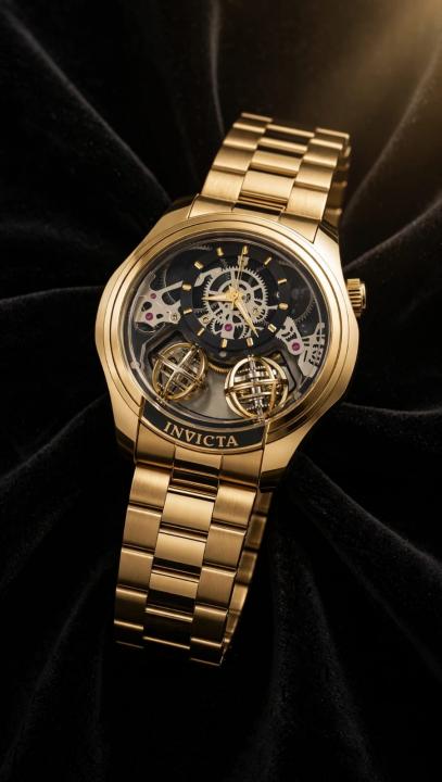 INVICTA TWIN AXIS SPECIALITY QUARTZ STORE GOLD BLACK 1109