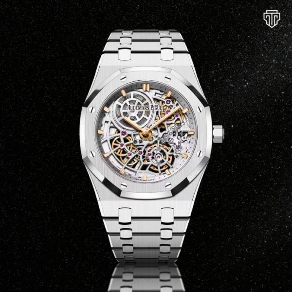 Audemar Piguet Royal Oak Jumbo Extra-Thin Openworked silver white