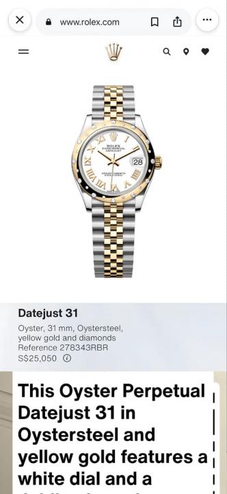 Rollex Datejust 31 2Ton White Roman