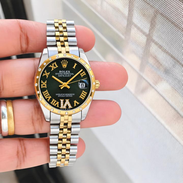 Rollex Datejust 31 2Ton Green Roman