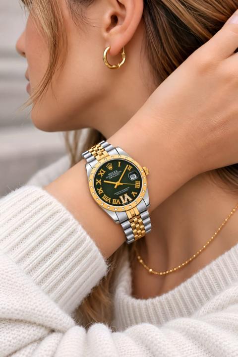 Rollex Datejust 31 2Ton Green Roman