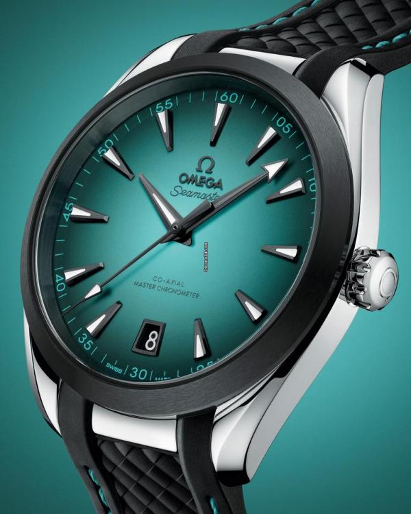 Omega Seamaster Aqua Terra Turquoise - Rubber (Back Open Swiss movement)