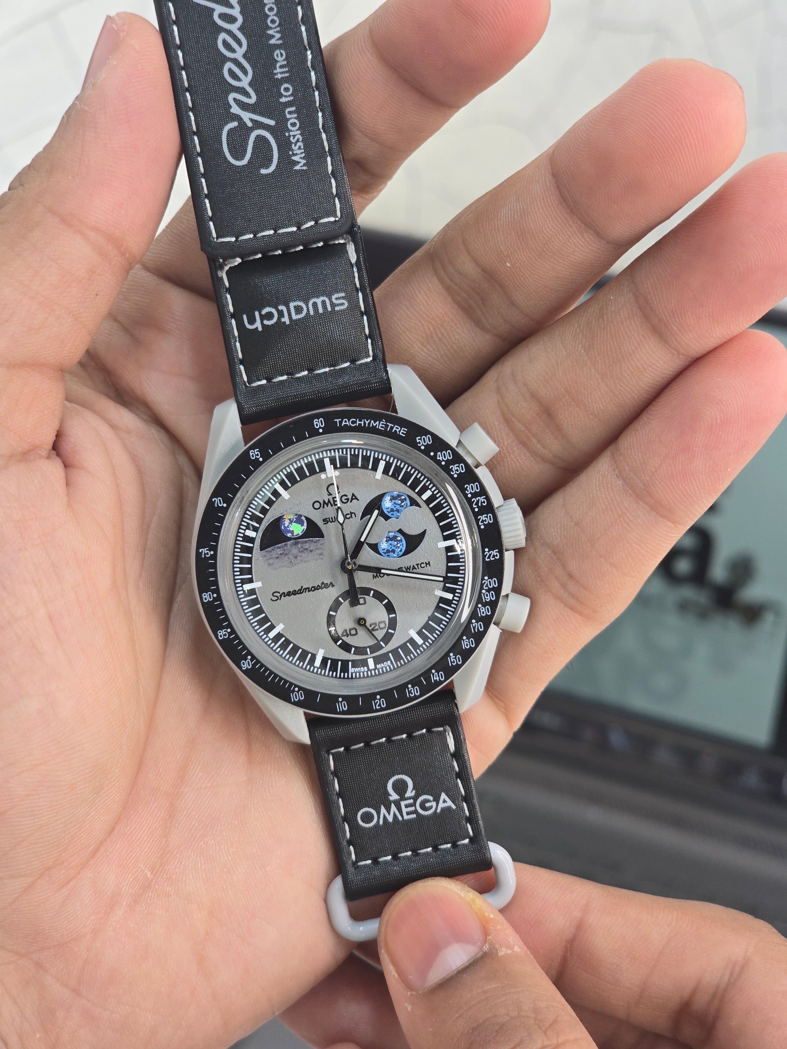 Swatch X Omega Bioceramic Moonswatch Mission To Earthphase