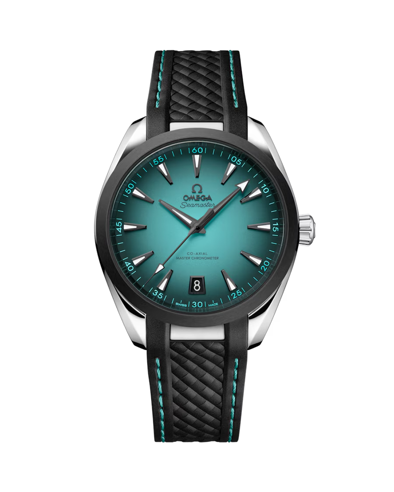Omega Seamaster Aqua Terra Turquoise - Rubber (Back Open Swiss movement)