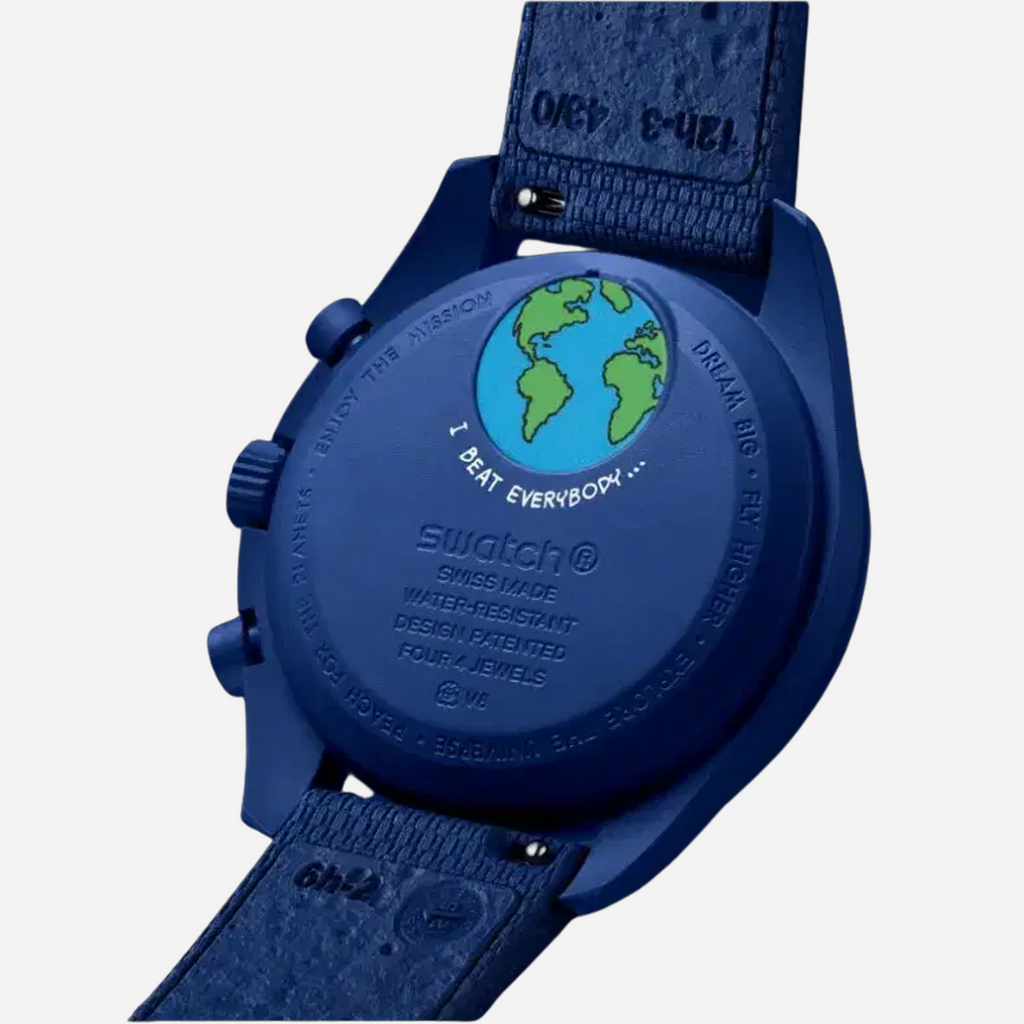 Swatch X Omega Bioceramic Moonswatch Mission To Earthphase (Blue)