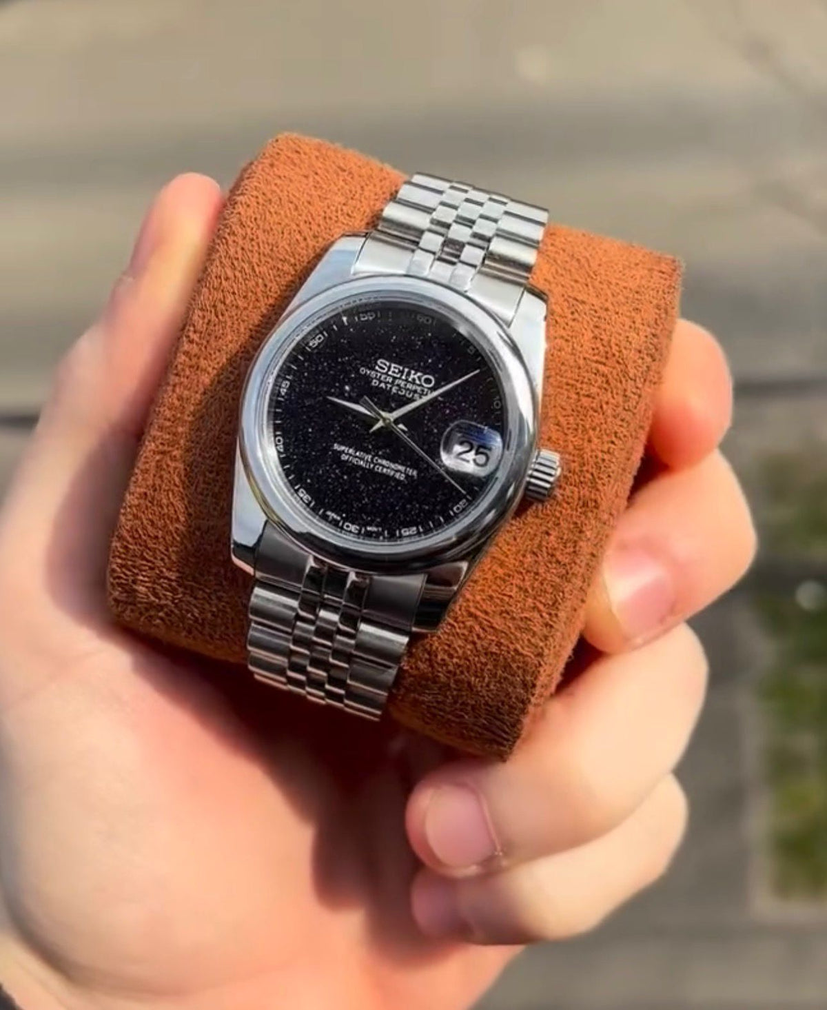 SEIKO MOD GALAXY BURST DIAL CURVED BEZEL